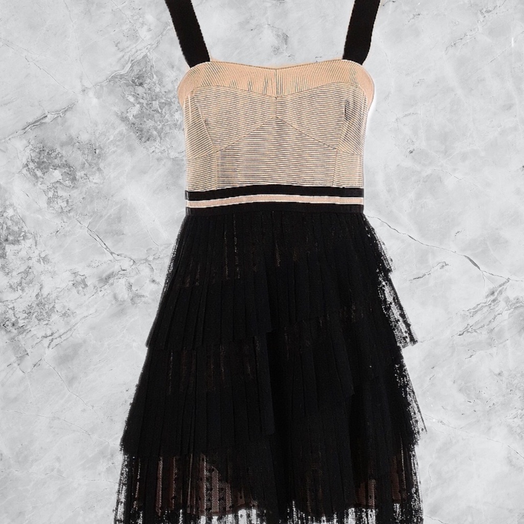 Nwt $378 Frock Plenty By Tracy Reese | Tiered Polka Dot Lace Corset Dress